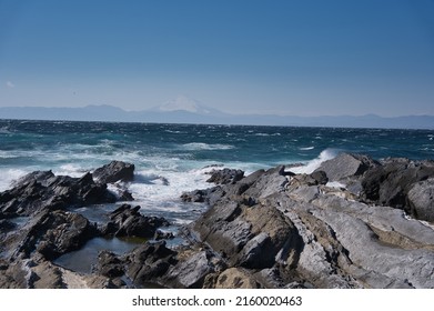 Blue Sky And Sea Coast Of Miura Peninsula