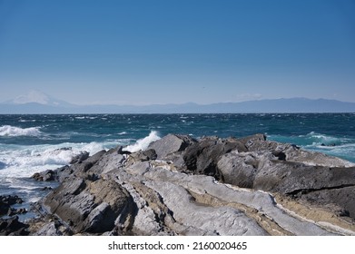 Blue Sky And Sea Coast Of Miura Peninsula