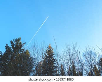 Blue Sky In Siberia, The Plane And The Moon