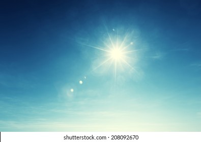 blue sky and sun - Shutterstock ID 208092670