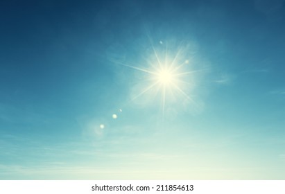 blue sky and sun - Shutterstock ID 211854613