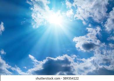 blue sky and sun - Shutterstock ID 389354122