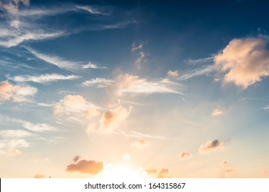 Blue Sky In Sunset