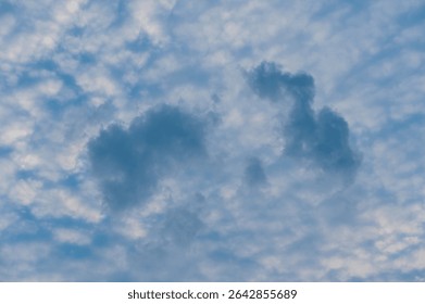Blue sky at sunset, clouds