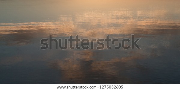 Blue Sky Sunset Sunrise Clouds Reflected Stock Photo Edit Now
