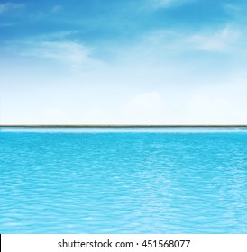 Blue Sky And Swimming Pool Water