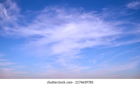 Blue Sky With Thin Cirrus Clouds Timelapse, Daytime Landscape