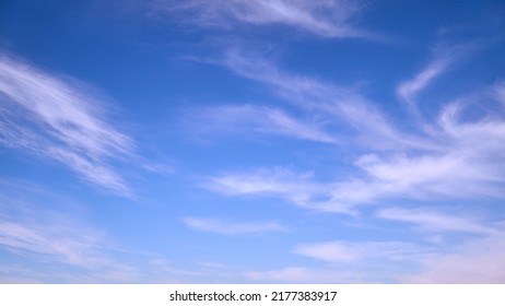 Blue Sky With Thin Cirrus Clouds Timelapse, Daytime Landscape