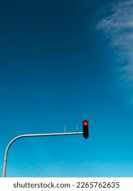 Blue sky view with a trafic light