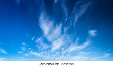 Blue Sky With White Cirrus Clouds