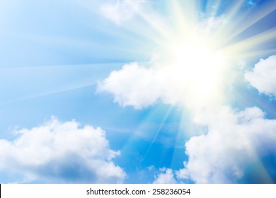 blue sky with white cloud background - Shutterstock ID 258236054