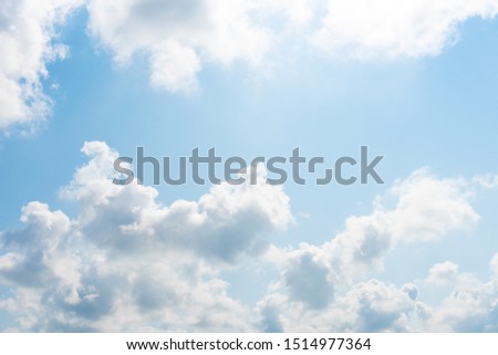 Blue sky white cloud white background. Beautiful sky and clouds in the afternoon.