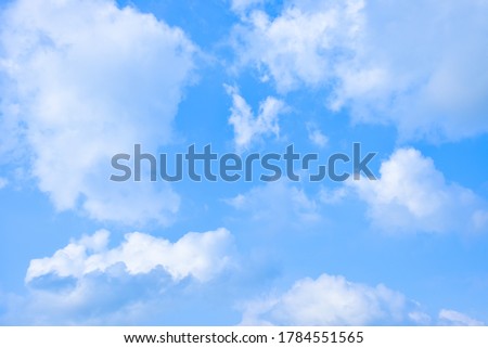Blue sky white cloud white background. Beautiful sky and clouds in the afternoon.