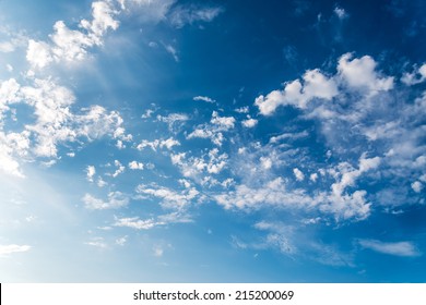 Blue sky with white clouds. 