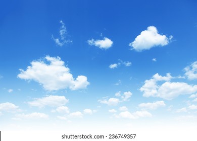 Blue Sky With White Clouds. 