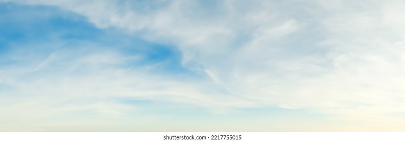 Blue sky and white clouds backdrop in the air panorama abstract style.