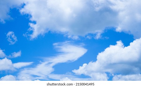 The Blue Sky And White Clouds Make Sense Of Freedom.