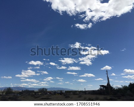 Blue sky and white clouds in NewMexico, USA.