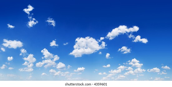 Blue sky and white clouds (Panorama) - Shutterstock ID 4359601