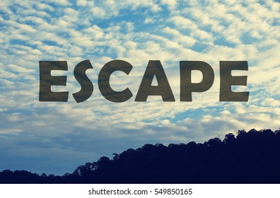 Blue sky with white clouds. Suitable to be used for anything about escape.