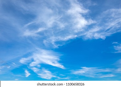 Blue Sky And White Clouds In Sunny Day.