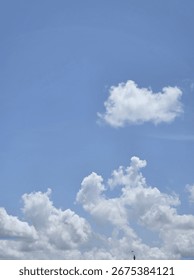 blue sky with white clouds when the weather is clear