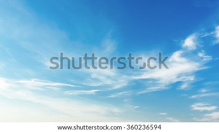 blue sky and white, light clouds closeup