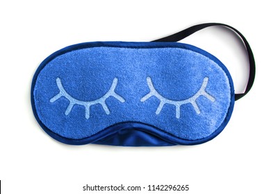 Blue sleeping eye mask, isolated on white background - Shutterstock ID 1142296265