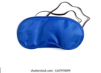 Blue Sleeping Eye Mask, Isolated On White Background