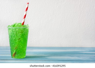 Blue Slushie On Blue Background
