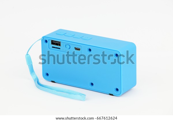 small blue speaker