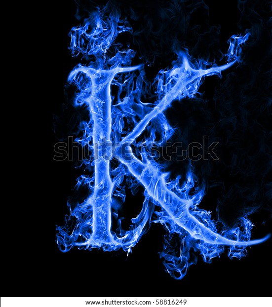 Blue Smoke Letter K Stock Photo Edit Now