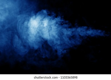 Blue smoke on a black background - Shutterstock ID 1103365898