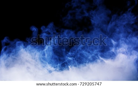 blue smoke on the black background