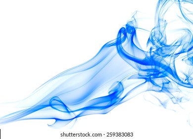 blue smoke on white background.