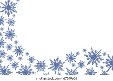 Blue Snowflake Border On White Background Stock Photo 67549606 ...