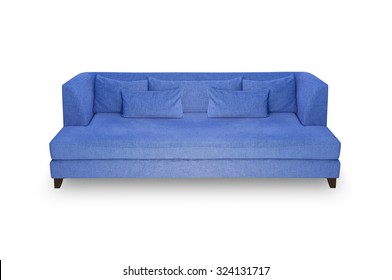 Blue sofa Pillow and leaning back on a white background. - Shutterstock ID 324131717