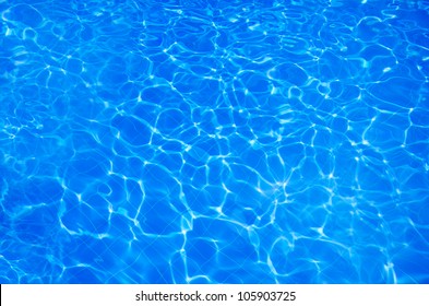 Blue Sparkling Water In Swimming Pool