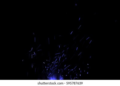 Blue Sparks On A Black Background