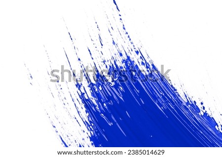 blue splash stroke of the paint brush on white paper texture background