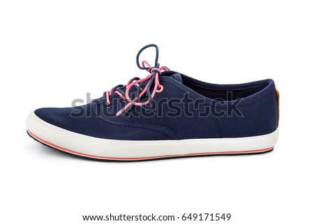Blue sport shoes isolated on white background