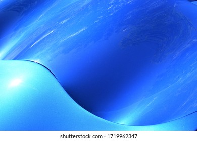 Blue Sports Car Bonnet Close Up