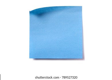 Blue square sticky post note isolated on white - Shutterstock ID 789527320