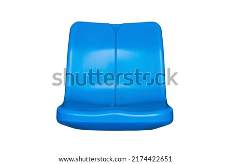 Blue stadium chairs isolated on white background with clipping path included