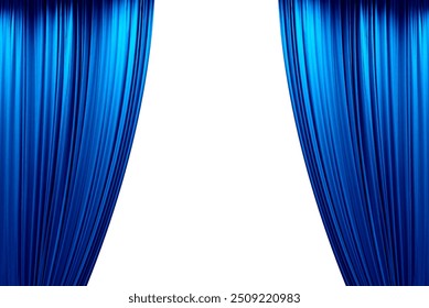 blue stage curtain, photo, isolated on white background - Powered by Shutterstock