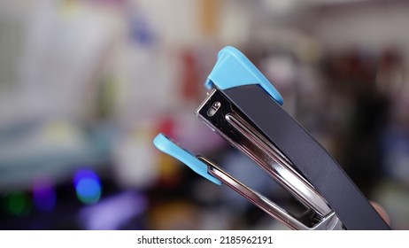 Blue Stapler Mag Blur Background