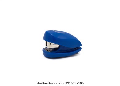 Blue Stapler On A White Background