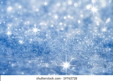 Blue Star And Glitter Sparkles All Occasion Background , Super Macro Shot, 2017 Shallow DOF