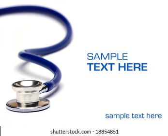 Blue Stethoscope Isolated In White Background