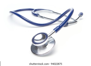 Blue Stethoscope Isolated In White Background